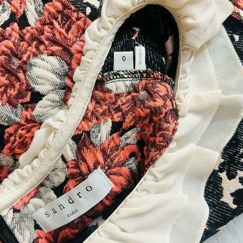 Sandro Womens Pink Floral Sleeveless Mini Dress Size 0 - Picture 10 of 12